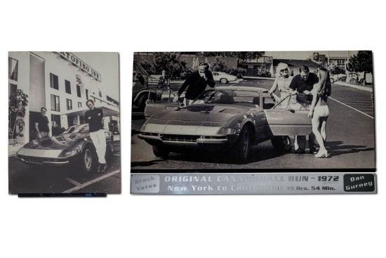 'Brock Yates Cannonball Run' Poster Board Images, Set of 4 and Framed illustration
