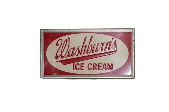 'Washburn's Ice Cream' Metal Sign