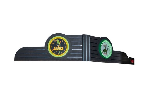 'Polly Gas & Sinclair' Modern Neon Clocks with Art Deco Corner Display
