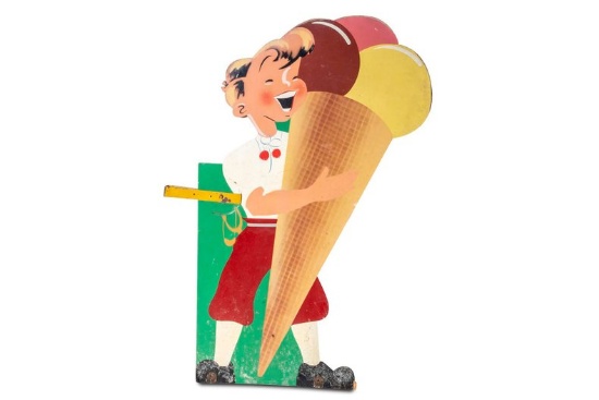 Whimsical Ice Cream Display Sign, Double-sided