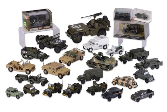 Group of Military Vehicle Models
