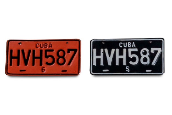 Pair of Matching Cuban License Plates