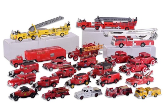 Group of Firetruck Toy Cars