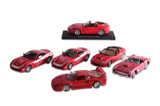 Group of Six Ferrari Models