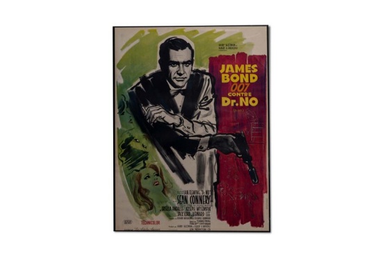 Large Framed Red Variant 'James Bond 007 French Dr. No' Movie Poster