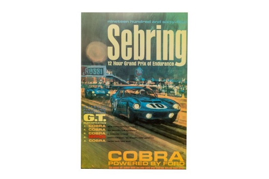 Sebring Poster, Framed and Mounted on Posterboard