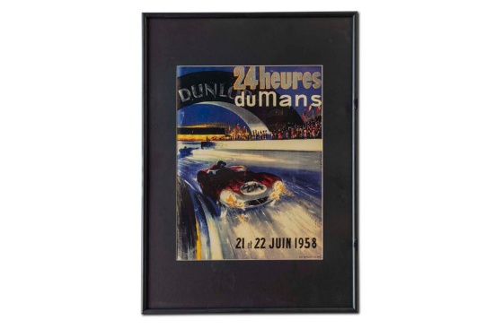 Framed Original '1958 24 heures du Mans' Event Poster