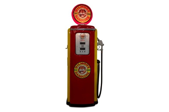 'Gilmore Gasoline' Gas Pump, Reproduction Plastic Globe