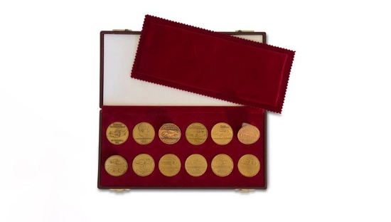1974-1985 VIP Factory Gift Coin Set in Leather Gift Box