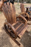 Wooden Wagon Wheel Rocker