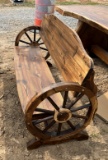 5ft Wooden Wagon Wheel Bench