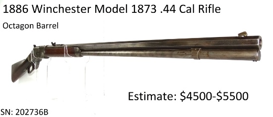 1886 Winchester Model 1873 .44 Cal Rifle