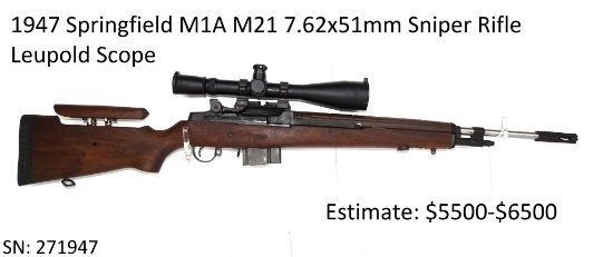 1947 Springfield M1A M21 7.62x51mm Sniper Rifle