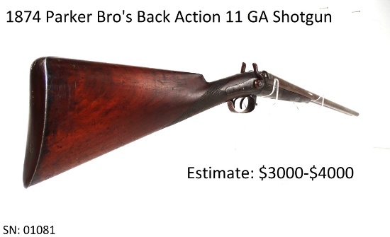 1874 Parker Bros $50 Grade 11 GA Shotgun RARE