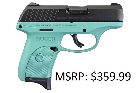 Ruger EC9S BLK/Turquoise 9mm Pistol