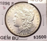 1896-S Morgan Silver Dollar GEM BU
