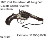 1881 Colt Thunderer .41 Long Colt Nickel Finish