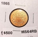 1865 Two Cent Piece CHOICE BU RB