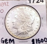 1892-O Morgan Silver Dollar GEM