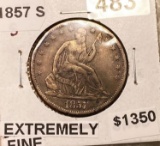 1857-S Seated Half Dollar EXTREMELY FINE