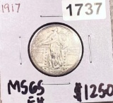 1917 Standing Liberty Quarter GEM BU FH