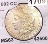 1892-CC Morgan Silver Dollar CHOICE BU