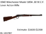 1940 Winchester Model 1894 .30 WCF Rifle