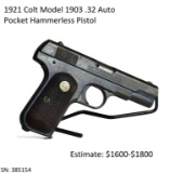 1921 Colt Model 1903 .32 Auto Pocket Hammerless