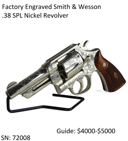 Factory Engraved Smith & Wesson .38 SPL Nickel Rev
