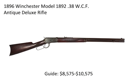 Antique Winchester 1892 .38 W.C.F. Deluxe Rifle