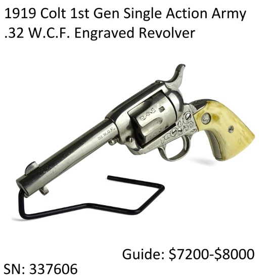 1919 Colt 1st Gen SAA .32 WCF Engraved Revolver