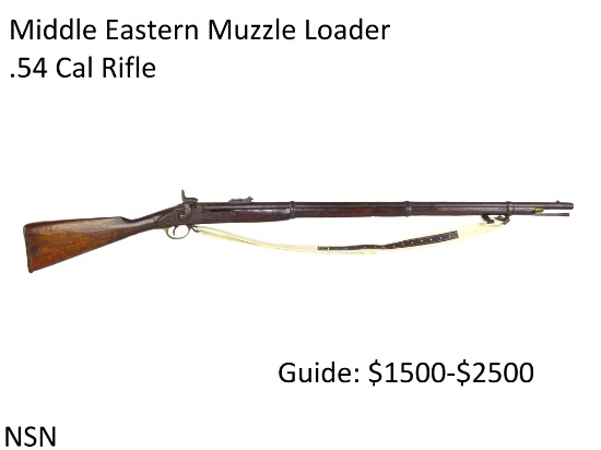 Middle Eastern Muzzle Loader .54 Cal Rifle