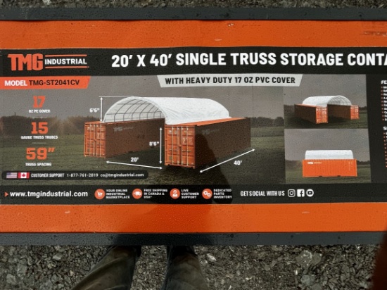 New TMG-ST2041CV Container shelter 20' x 40' PVC Cover