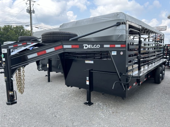 New 2024 DELCO 20’ T/A Stock Gooseneck Trailer