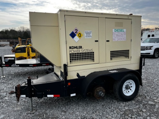 T/A  KOHLER POWER SYSTEMS 58KW Towable Generator  Tag Trailer