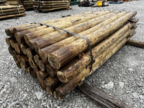 New Bundle of 8 ft. x 4 in. Treated Fence Posts (36 pcs)