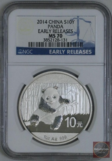 2014 China Silver Panda 1oz .999 Fine Silver (NGC) MS70 Early Releases