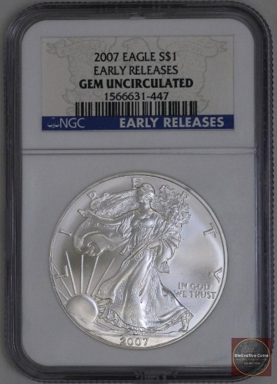 2007 American Silver Eagle 1oz. (NGC) Gem Uncirculated Early Releases