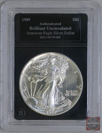 1989 American Silver Eagle 1oz Fine Silver