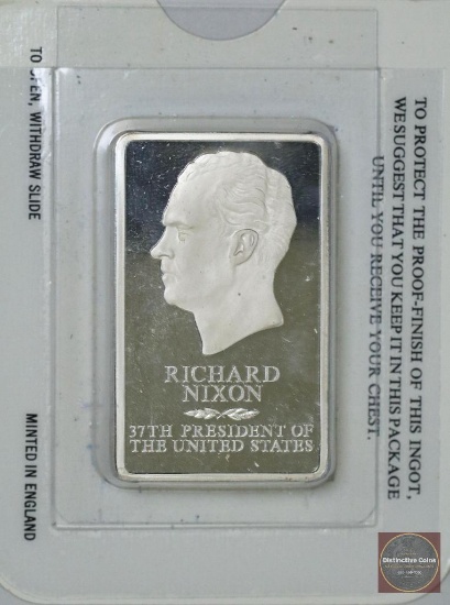 Danbury Mint Presidential Ingot Collection Sterling Silver Richard Nixon