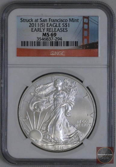 2011 S American Silver Eagle (NGC) MS69