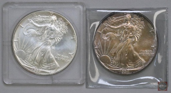 Group of (2) American Silver Eagle 1oz 1994 & 1995