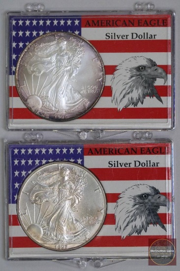 Group of (2) American Silver Eagle 1oz 1996 & 1997
