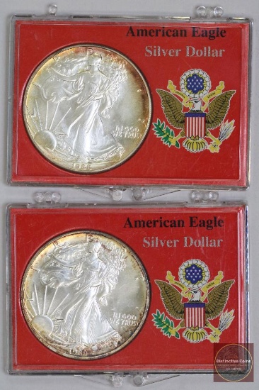 Group of (2) American Silver Eagle 1oz 1888 &1989