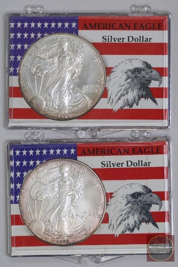 Group of (2) American Silver Eagle 1oz 1998 & 1999