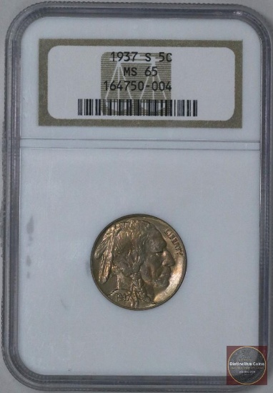 1937 S Buffalo Nickel (NGC) MS65