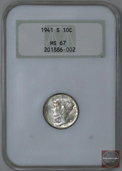 1941 S Mercury Silver Dime (NGC) MS67