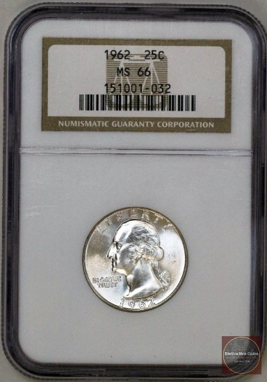 1962 P Washington Silver Quarter (NGC) MS66