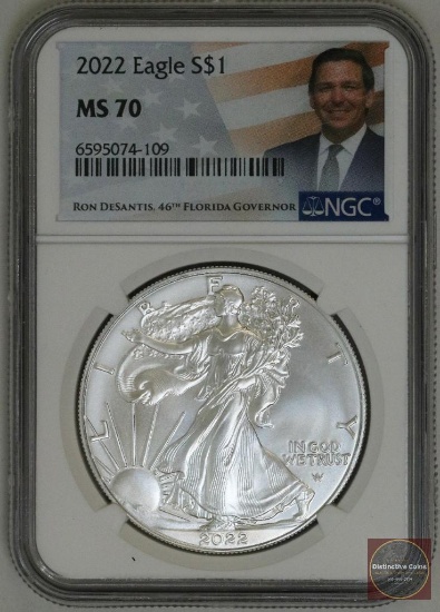 2022 American Silver Eagle 1oz (NGC) MS70