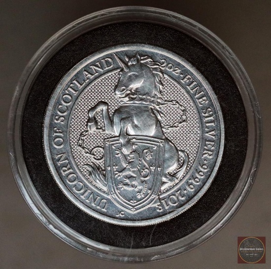 2018 Great Britain Unicorn of Scotland 2oz. .9999 Fine Silver